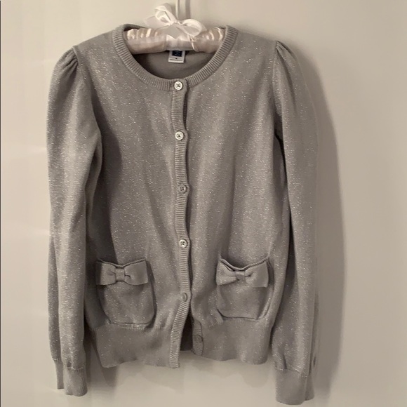 Janie and Jack Other - Janie and Jack Silver Cardigan w/Bow Detail
